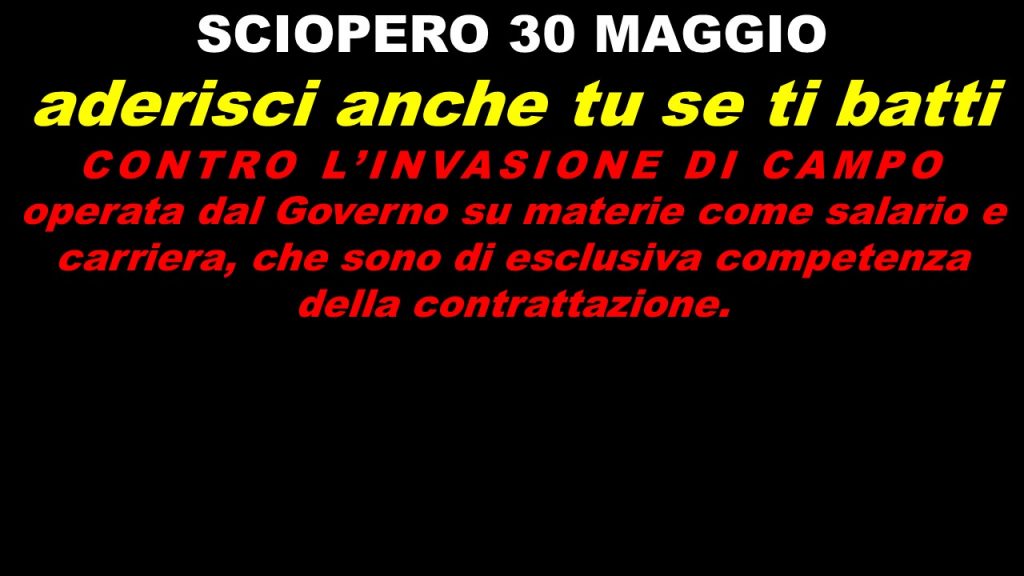 sciopero 30 maggio